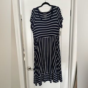 Blue and white dress